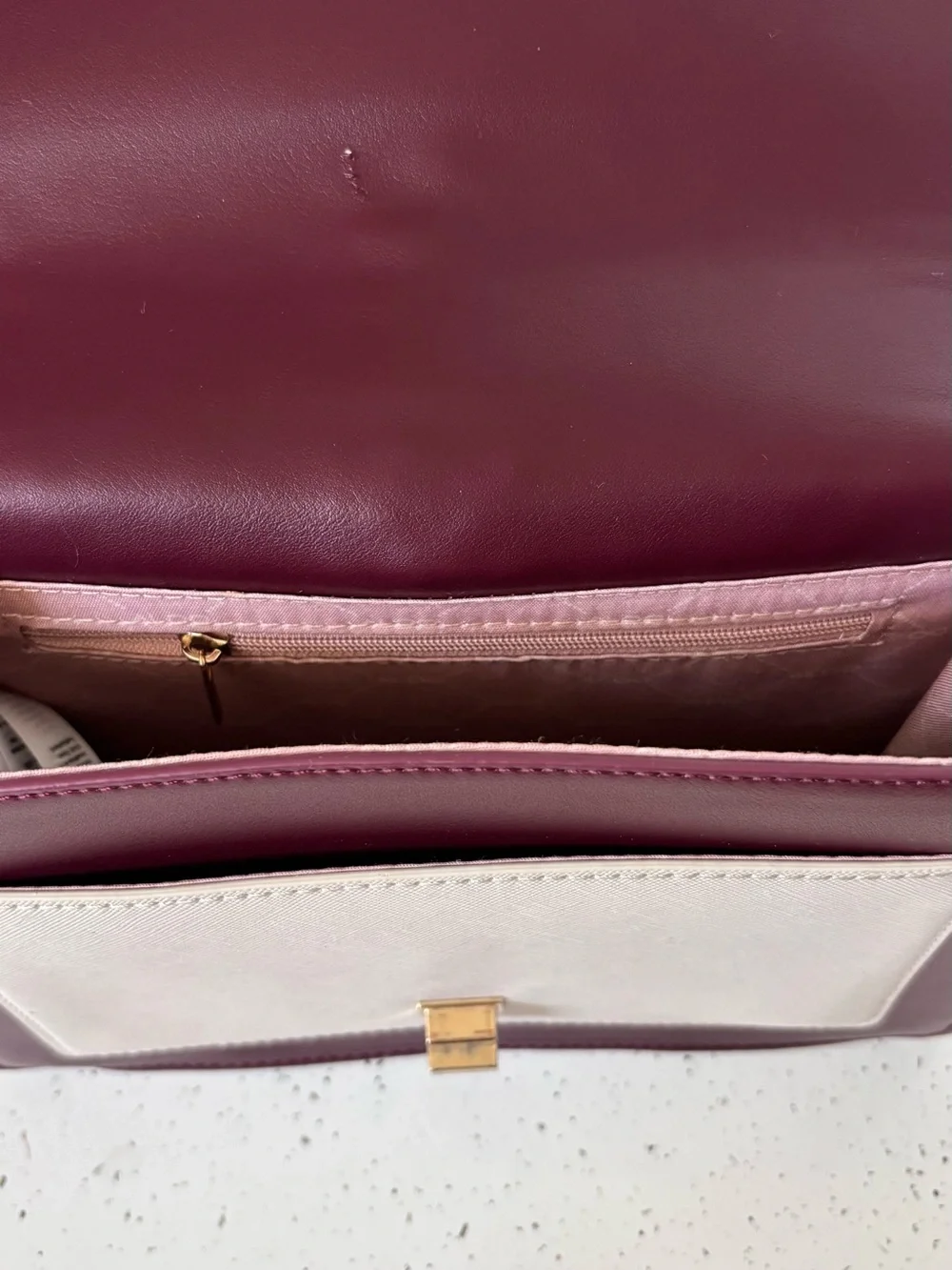 Aldo Pink, Cream & Burgundy Chain Crossbody Bag